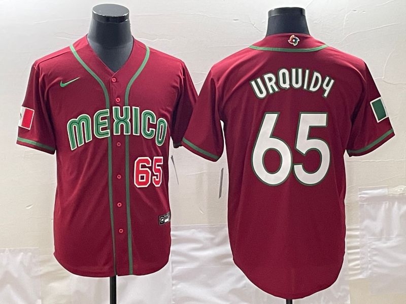 Men 2023 World Cub Mexico #65 Urquidu Red Nike MLB Jersey5->more jerseys->MLB Jersey